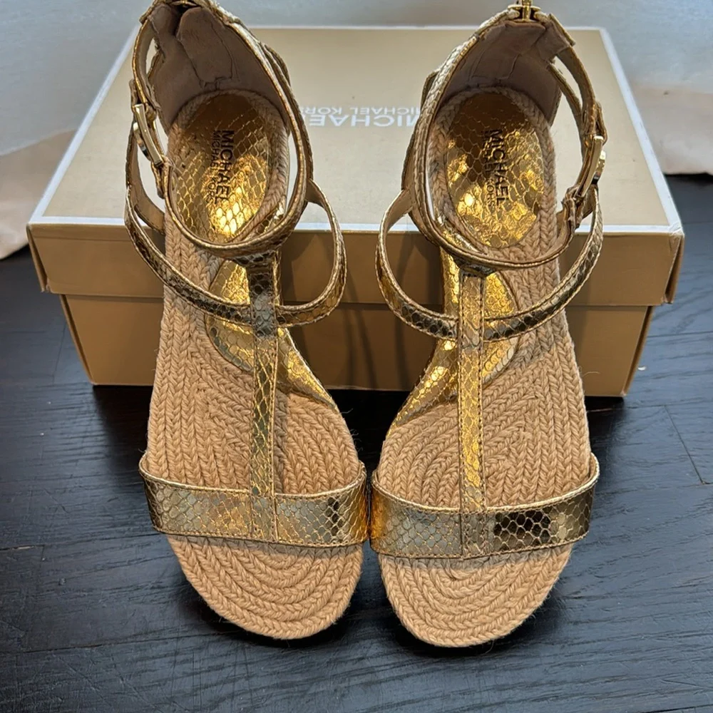Michael Kors, gold metallic gladiator sandal - Picture 8 of 10